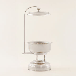 لا ميسا طبق دائري ستانلس ستيل مع حامل 5 لتر، فضي