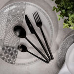 La Mesa matt black stainless steel cutlery set 16 pc image number 3