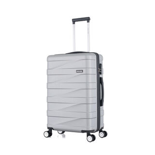 3 Piece Abs Trolley Case Set Horizontal Stripes Silver 20/24/28"