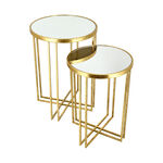 2 Pcs Nested Table Gold Dia image number 1