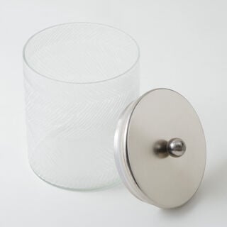 Alberto glass canister set 3pcs 12*12*14cm, silver
