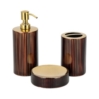 3 Pcs Stripes Bath Set Rose