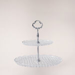 La Mesa two tier serving stand with silver handle 27.3*27.3*2.2 cm image number 0