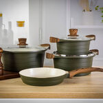 Alberto London 7 Pieces Ceramic Cookware Set Olive image number 8