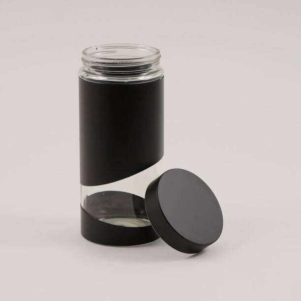 Alberto 4pcs glass canister set, black image number 6