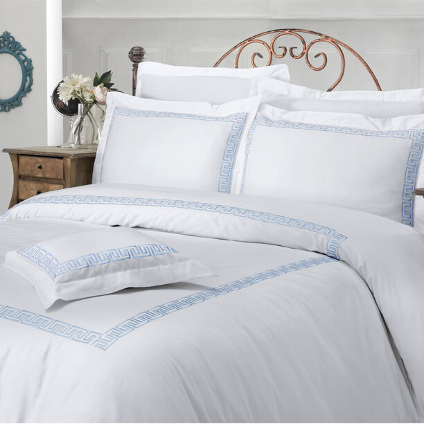 4 Pcs Cotton Duvet Cover 300 Tc ,Ancient Blue image number 0
