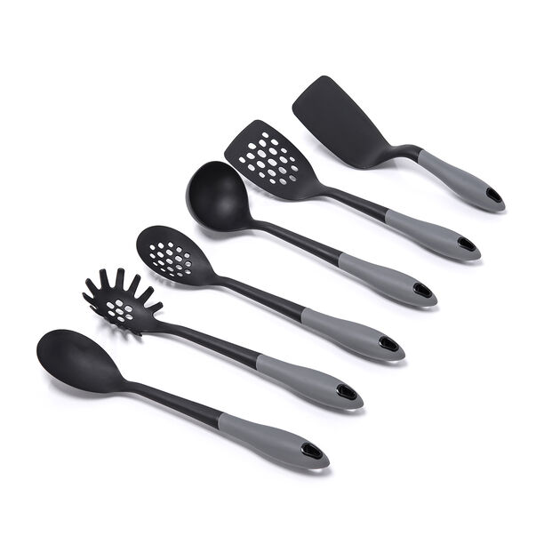 Alberto 6 piece cooking utensil set black and grey color image number 3