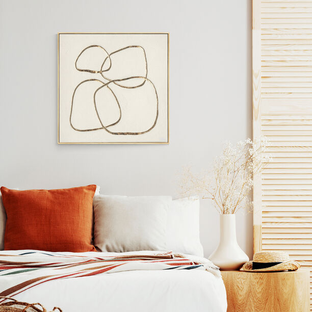 هومز لوحة جدارية بالرسم اليدوي بإطار ذهبي 60*60 سم image number 0