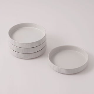 La Mesa Porcelain Set Of 4Pcs Soup Plates, 8", White