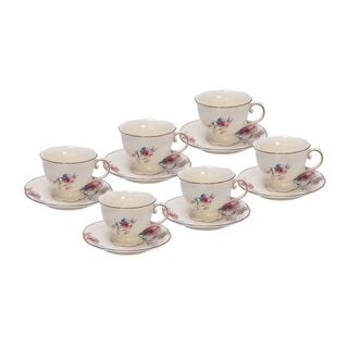 La Mesa 12 Pieces Tea Cup And Saucers \ Ivory