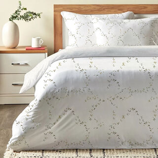 Cottage off white comforter set leaf print king size with 3 pieces