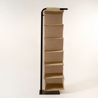 Wardrobe organizer 6 hanging shelevs fabric 30*30*120cm beige