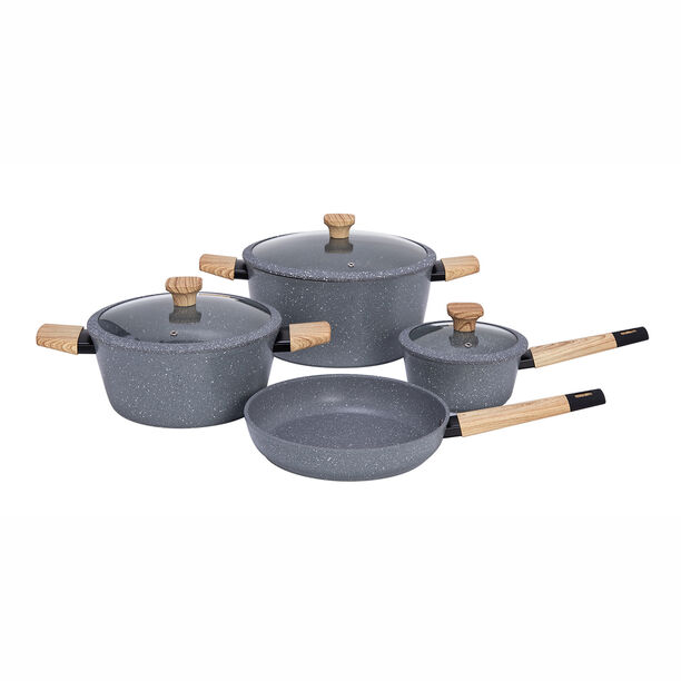 Alberto Aluminum Forged Cookware Set 7 Pieces Grey image number 0