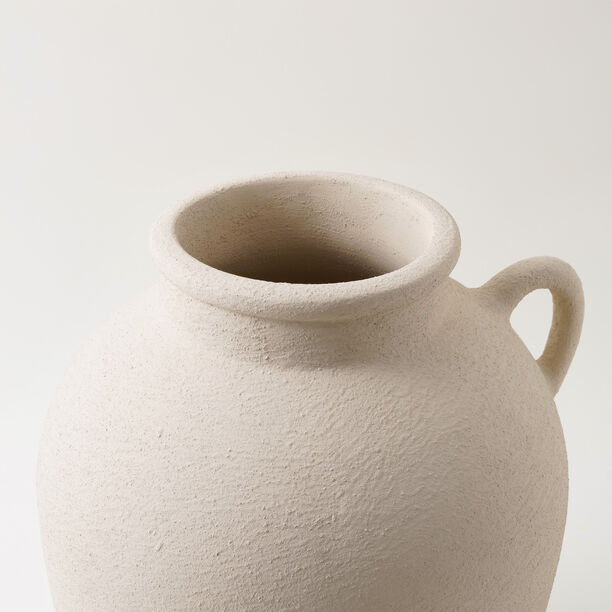 Homez Clay Stone Pot Vase 25*30*33Cm, Offwhite image number 2