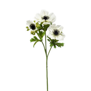 Homez artificial flower anemone spray, cream, 55cm