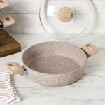 Alberto 7pcs 4mm granite cookware set pink color handle image number 2