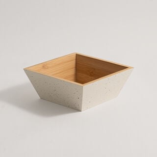 Alberto large bamboo salad bowl beige 25*25*10.5cm