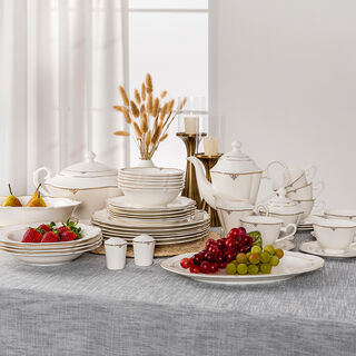 La Mesa white bone china dinner set 47 pcs