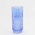 "Homez navy diamond pattern glass vase 15*15*34.3 cm image number 1
