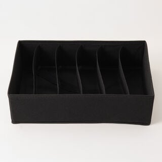 Homez Polyester Clothes Organizer With 6 Grid, Black