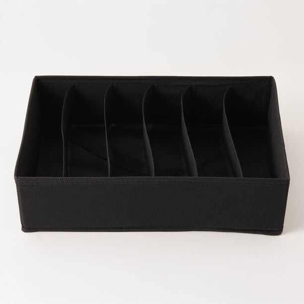 Homez Polyester Clothes Organizer With 6 Grid, Black image number 1