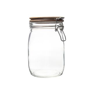 Alberto Glass Jar With Wooden Clip Lid 1650Ml