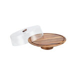 Billi wooden cake stand with acrylic lid 18.5*18.5*7 cm image number 2