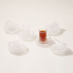 Dallaty tea set 12 pcs frosted glass white image number 3