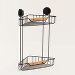 Cottage Plastic Corner Suction 2 Tier, Black image number 0