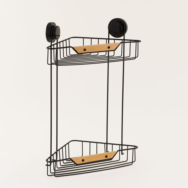Cottage Plastic Corner Suction 2 Tier, Black image number 0