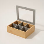 Dallaty bamboo tea box 6 sections, beige image number 1