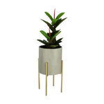 Metal Planter With Gold Legs Grey image number 1