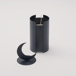 Homez Qamar Collection Candle Holder, Black, 9*9*25 Cm