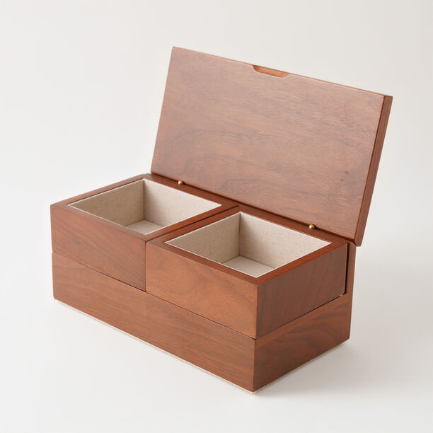 هومز صندوق مجوهرات خشب مستطيل 23*11.5*10سم، بني image number 2