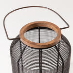 "Homez cage lantern black metal and wood 20*20*30cm image number 2