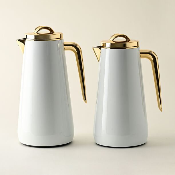 Dallaty Eve set of 2 steel vacuum flask white & gold image number 0