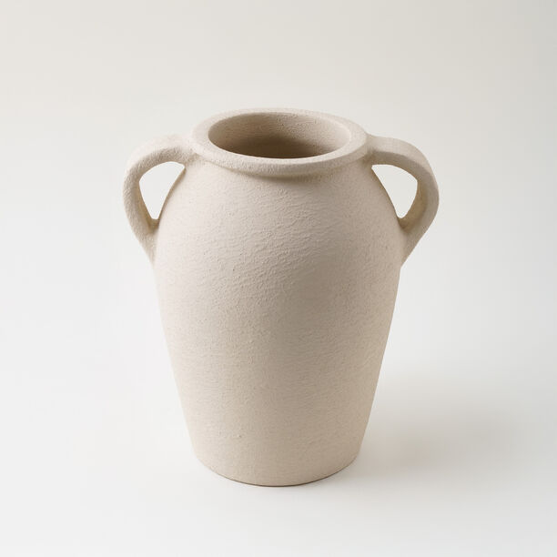Homez Clay Stone Pot Vase 22*25*29Cm, Offwhite image number 1