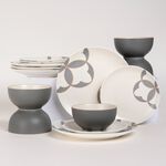 La Mesa grey/white porcelain 18 pc dinner set image number 5