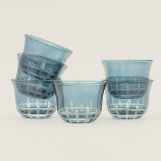 Dallaty 6pcs arabic coffee cup set, dark blue