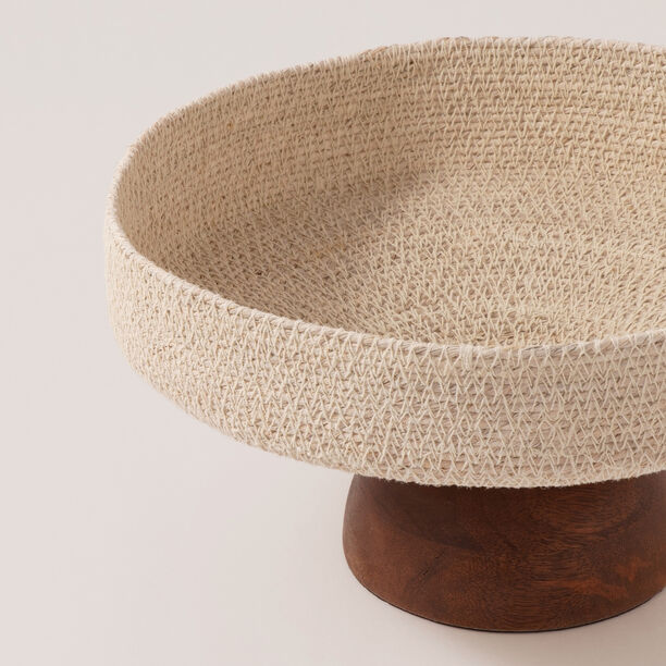 لا ميسا وعاء تقديم خشب 27*27*14سم، بيج image number 3