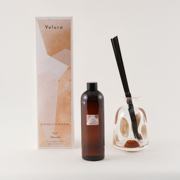 هومز موزع عطور زجاج مع أعواد، رائحة العود المعدني 400 مل image number 0