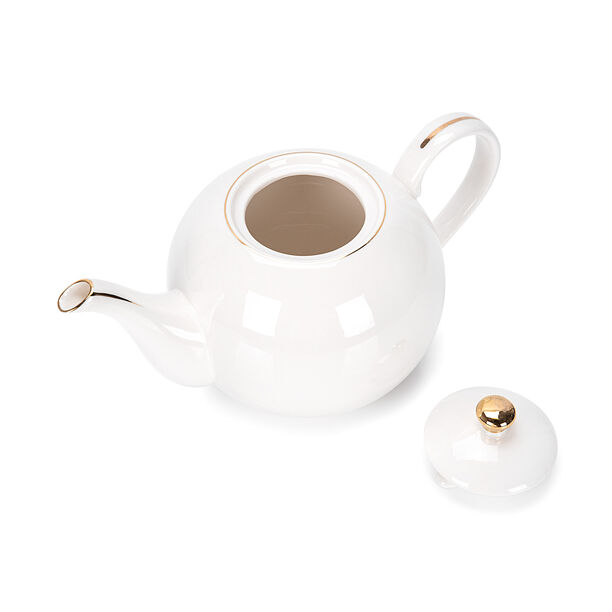 English Tea Pot White Gold Rim image number 3