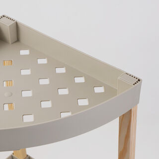 Plastic Corner Shelf 3 Layers, Beige