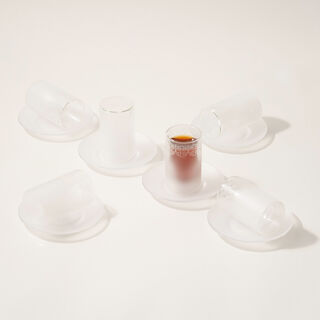 Dallaty tea set 12 pcs white frosted glass