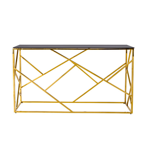 Glass Console Table Gold And Black 140*40*78 cm image number 1