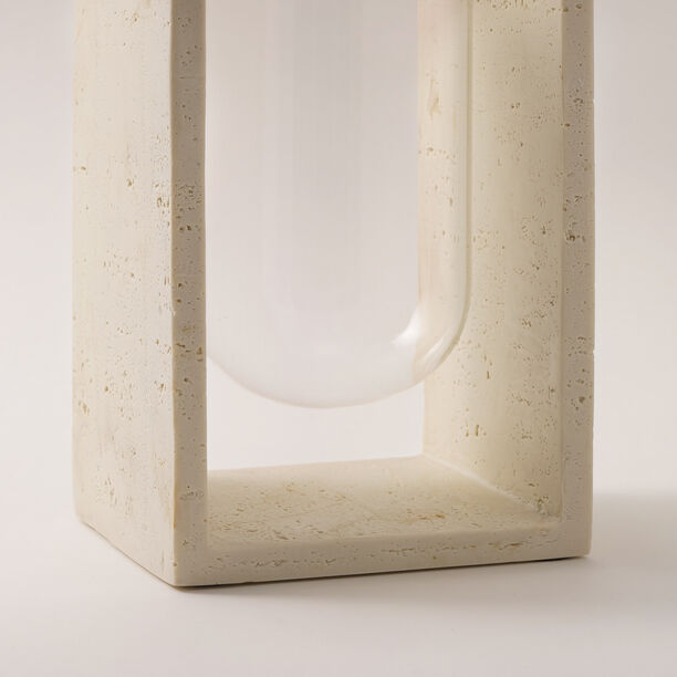 Homez resin vase travertine collection 14.5*13*25.5cm image number 2