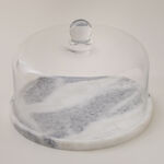 La Mesa glass cake stand with marble base 28*20cm image number 0