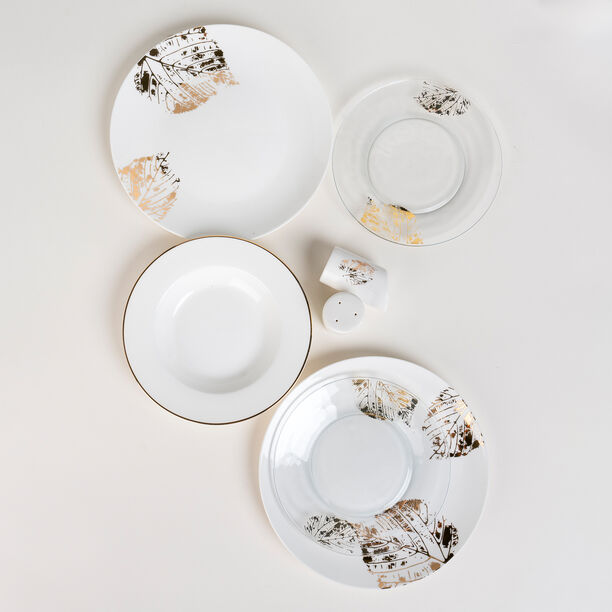 La Mesa white porcelain/glass 20 pc dinner set image number 1