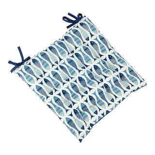 Alberto Kitchen Chair Pad L: 40 * W: 40 Cm Fish Design
