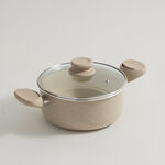 Alberto aluminum cooking pot with glass lid 3.0L, cream image number 0